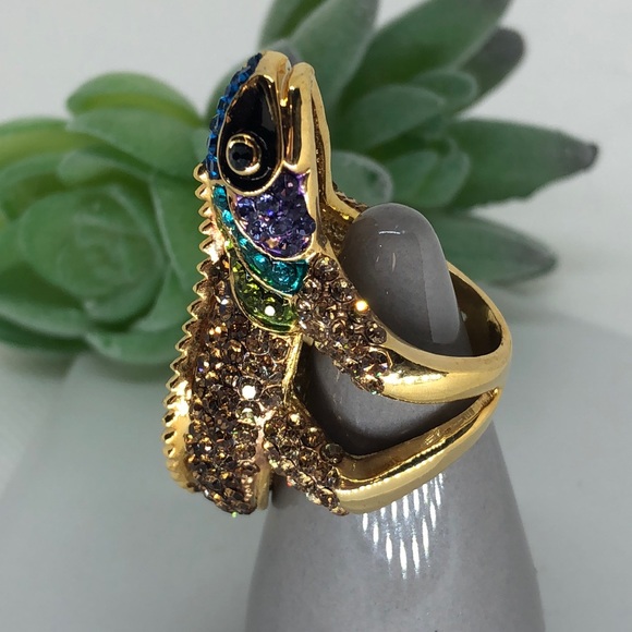 🌟2 for $25-Crystal Iguana Statement Ring - Picture 2 of 4
